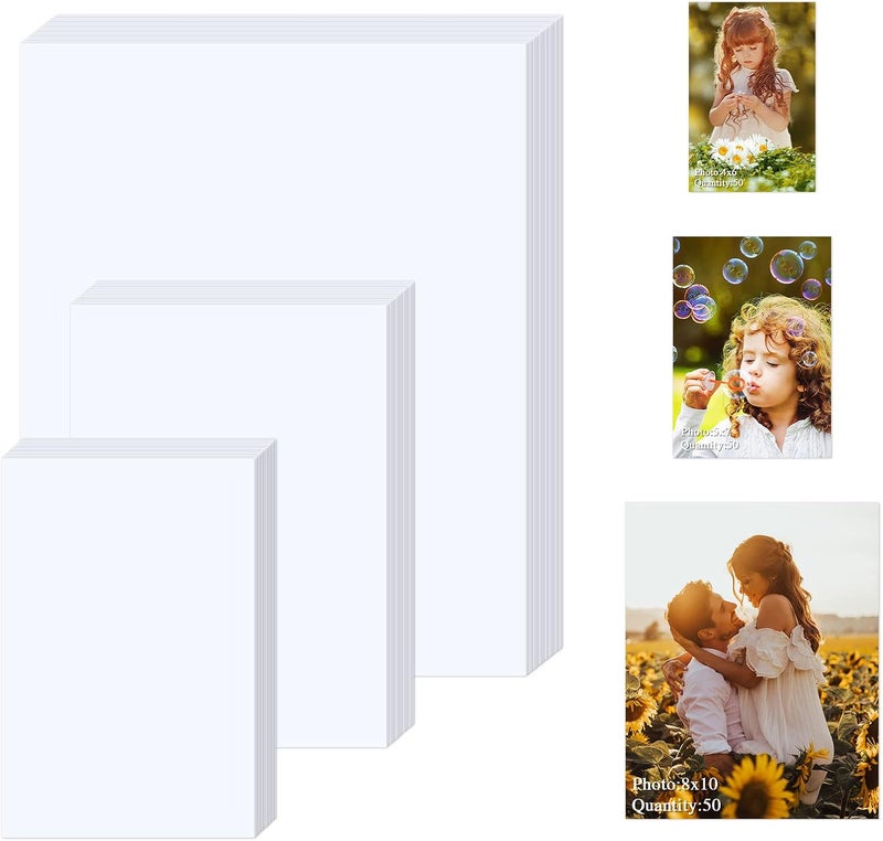 ZBEIVAN Photo Paper 4x6, 5x7, 8x10 inch, Glossy Photo Papers 150 Sheets, Inkjet Printer Photo Paper for Dye Ink, 200 GSM (50 Sheets of each size 4x6, 5x7, 8x10) - Image 1
